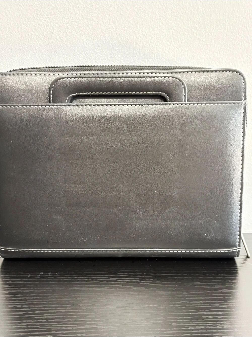 Franklin Covey Day One 7 Ring Black Zip Planner Organizer Carry Handle